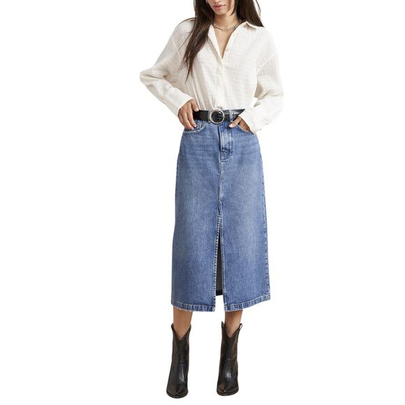 La Ligne Dresses & Skirts - La Ligne 'The Kate' Blue Cotton Skirt Size 29